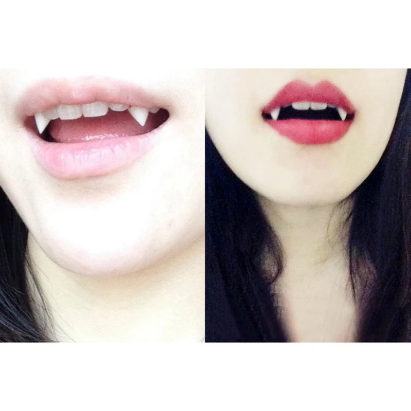 Scary Halloween Vampire Fangs Dentures - Realistic Cosplay Teeth for Adults & Kids