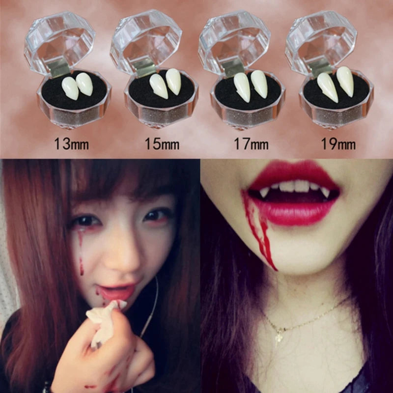 Scary Halloween Vampire Fangs Dentures - Realistic Cosplay Teeth for Adults & Kids
