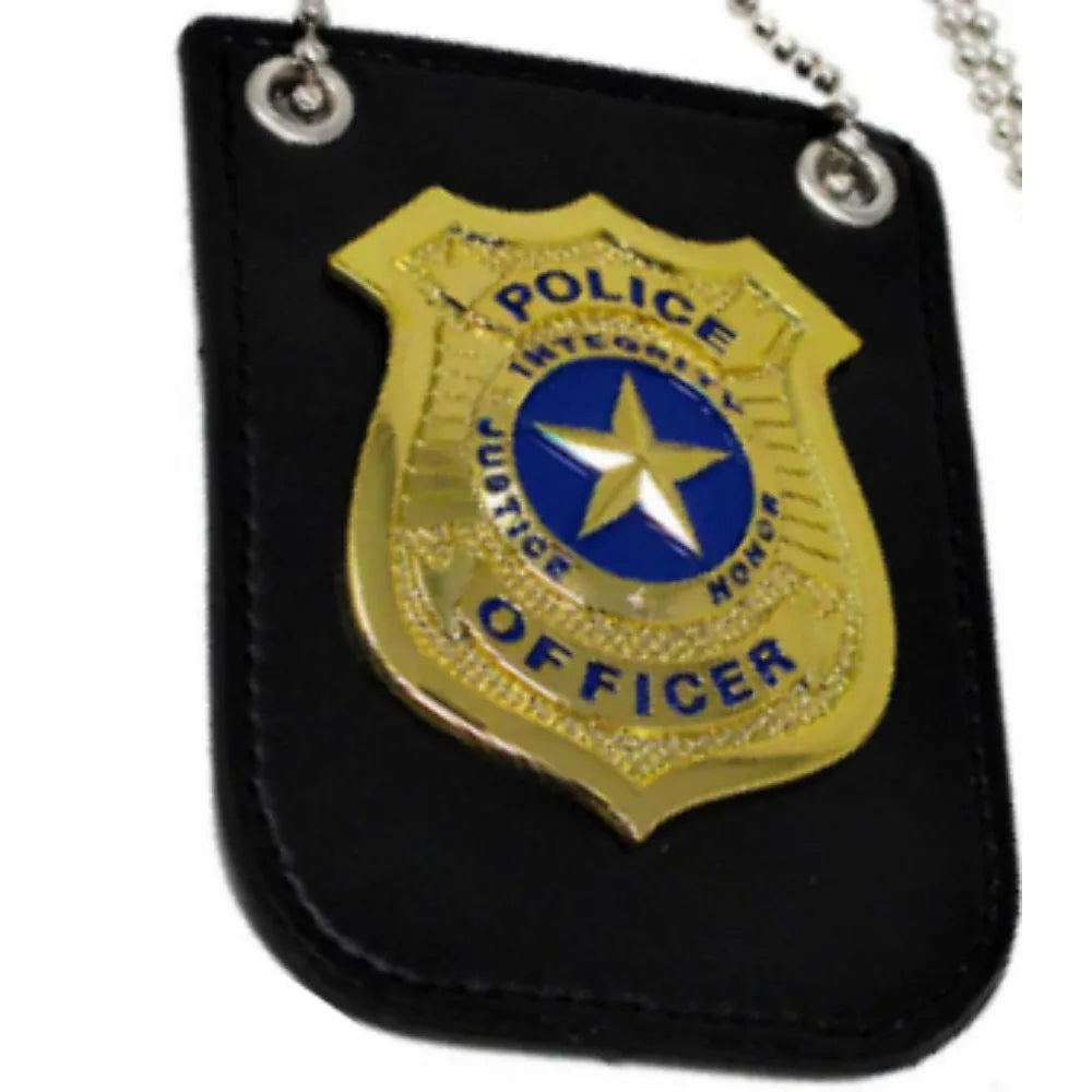Elite Gold Alloy Police Badge Necklace - Military Style Environmental Protection Jewelry