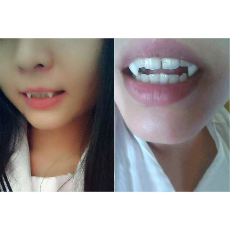Scary Halloween Vampire Fangs Dentures - Realistic Cosplay Teeth for Adults & Kids