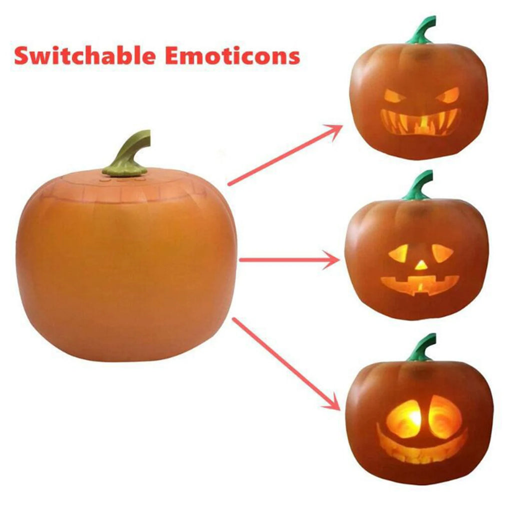 Animated Talking Singing Pumpkin with Built-in Projector & Speaker for Halloween Decor