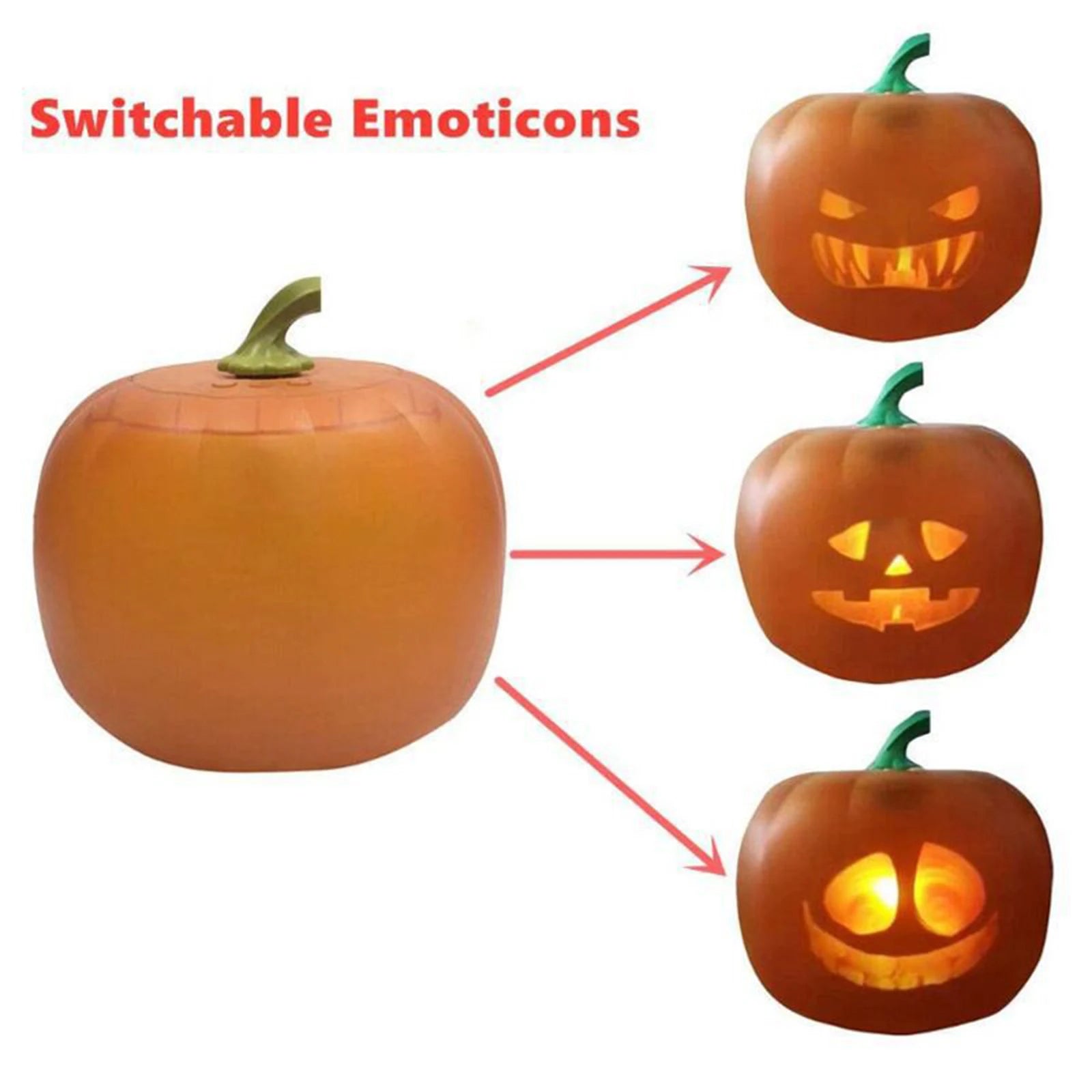 Animated Talking Singing Pumpkin with Built-in Projector & Speaker for Halloween Decor