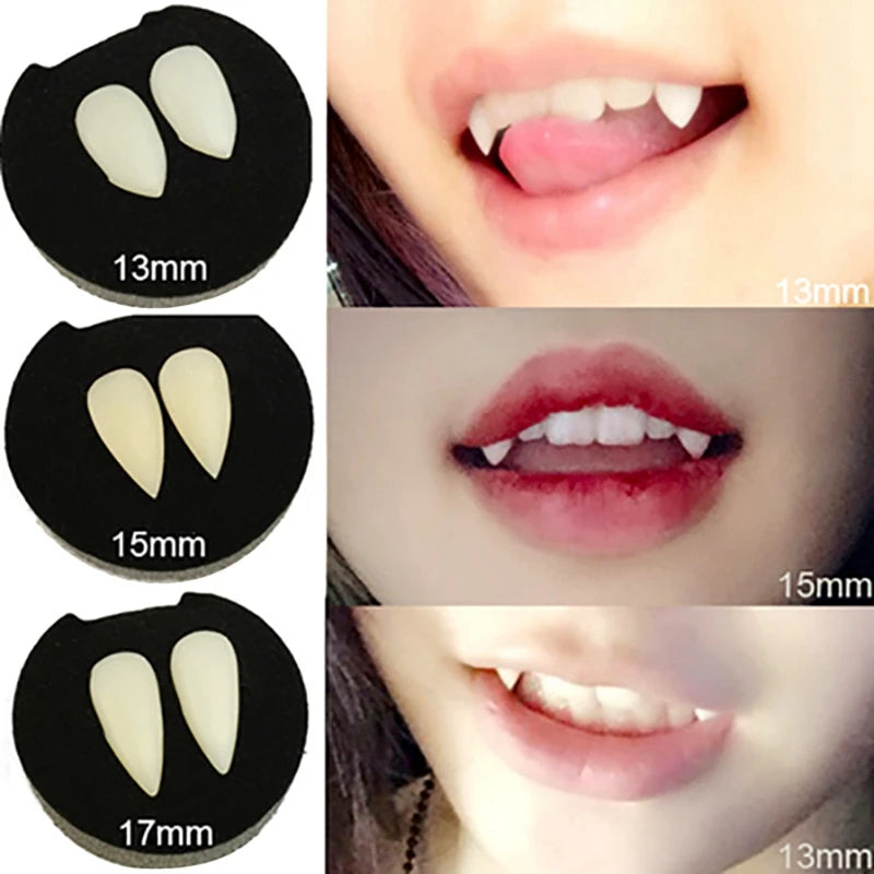 Scary Halloween Vampire Fangs Dentures - Realistic Cosplay Teeth for Adults & Kids