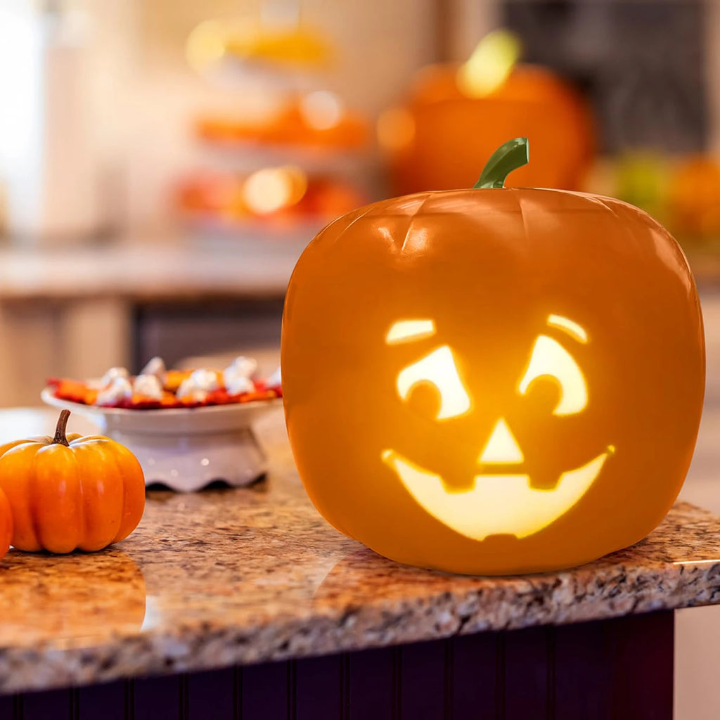 Animated Talking Singing Pumpkin with Built-in Projector & Speaker for Halloween Decor